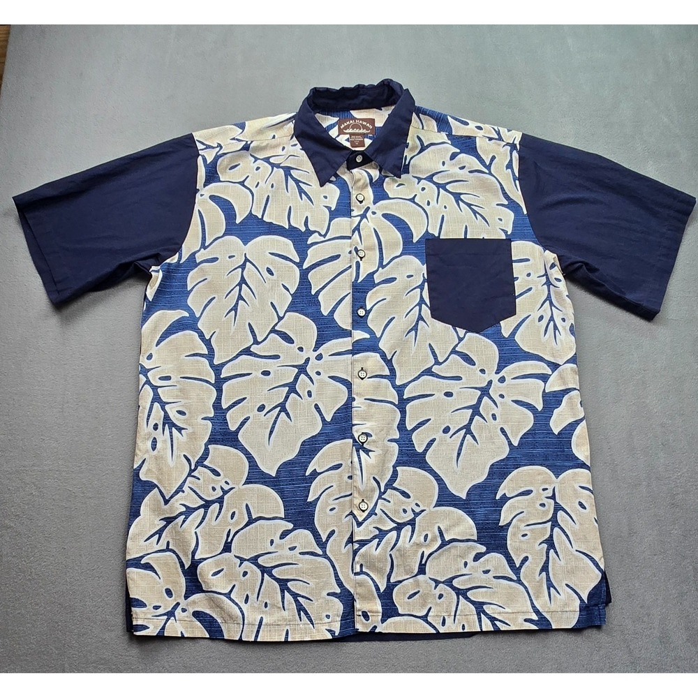 Makai Hawaii Men's X Large Tropical Shirt Floral‎ Hawaiian Beach Button Down